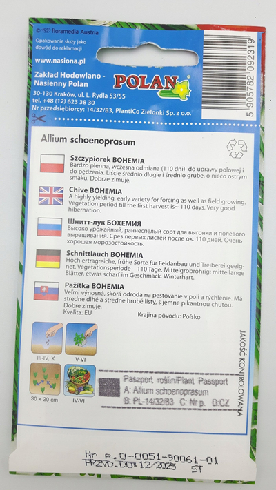 Fara për qepë t’njomë Polan Chives Bohemia, 2 g