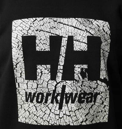 Bluzë fleece Helly Hansen Workwear, me jakë rreth, me grafik, 2XL, e zezë