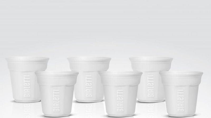 Set filxhanësh kafeje Bialetti White Octagonal, porcelan, 6 copë, të bardhë