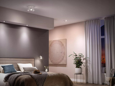 Llambë smart Philips Hue White Ambiance GU10, 5.2W, Bluetooth Zigbee, e bardhë, set 3 copë