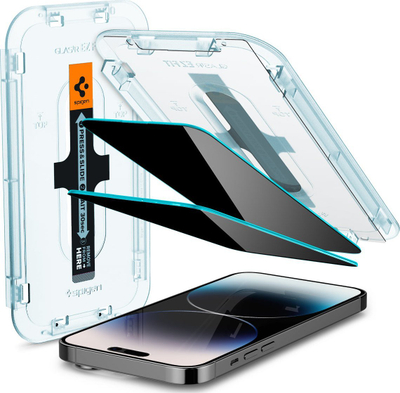 Mbrojtës ekrani Spigen GLAS.tR EZ Fit Privacy, për iPhone 14 Pro, xham i temperum, set me 2 cope