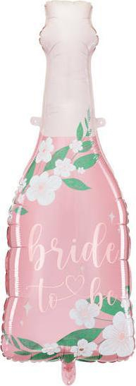 Balonë folie PartyDeco Pink Bottle Bride to Be, 102cm, për helium, rozë