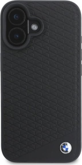 Mbulesë BMW BMHMP16S23RDDK për iPhone 16 6.1", hardcase lëkurë, MagSafe, e zezë