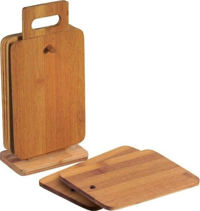 Set dërrasash prerëse Kesper, bambu, 29.5x15cm, 6 copë me mbajtëse