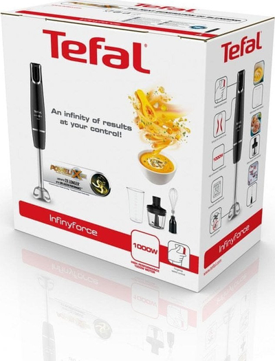 Blender dore Tefal Infinity Force HB943838, 1000W, enë 0.8L, i zi
