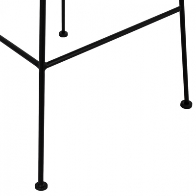 Stol bar Allegra HM5455, metal dhe wicker, 46.5x55x117.5 cm, bezhë
