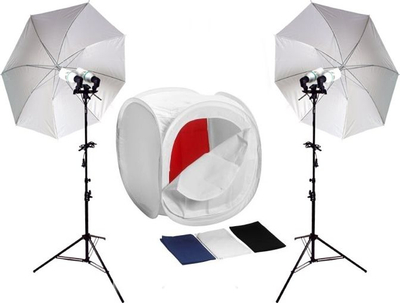 Set fotografik Massa TW-2, 2x65W 325W, tendë 40x40x40 cm, e bardhë