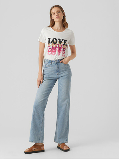 Bluzë Vero Moda VMAMALA Regular Fit 10291798 Snow White Love