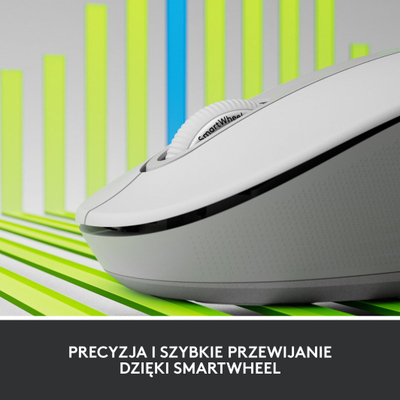 Maus Logitech M650, për majtakë, wireless, Bluetooth, USB, i bardhë dhe i hirt