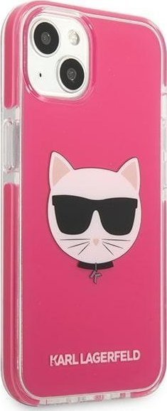 Futrollë telefoni Karl Lagerfeld Choupette Head KLHCP13MTPECPI, për iPhone 13 6.1", hardcase, fuchsia