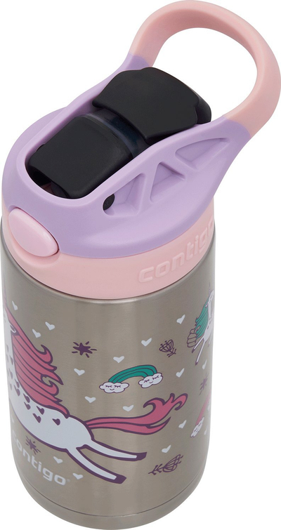 Shishe uji Contigo Easy Clean Steel Strawberry Unicorn, 380ml, çelik inox, shumëngjyrëshe