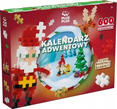 Kalendar adventi Plus-Plus Advent Calendar, 600 pjesë, shumëngjyrësh