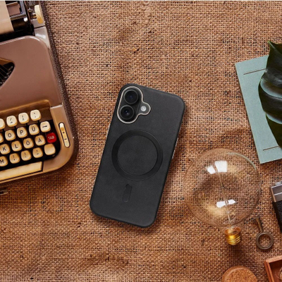 Maskë telefoni OEM Gentleman Mag Cover për iPhone 16 Pro, me MagSafe, e zezë
