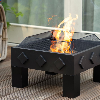 Vater kopshti Heat Garden Kvadrat FB.022, çelik, katrore, e zezë