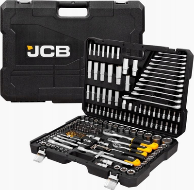 Set veglash JCB 216EL, 216 pjesë, çelik CrV, kuti plastike
