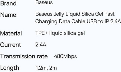 Kabllo Baseus, USB - A në Lightning, 2.4 A, 2 m, e gjelbër