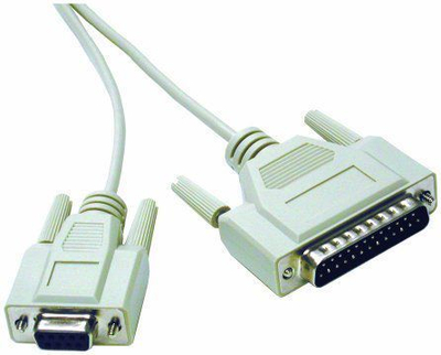 Kabëll modem Roline 11.01.4518, D-Sub 25 në 9 pin, 1.8m, beige