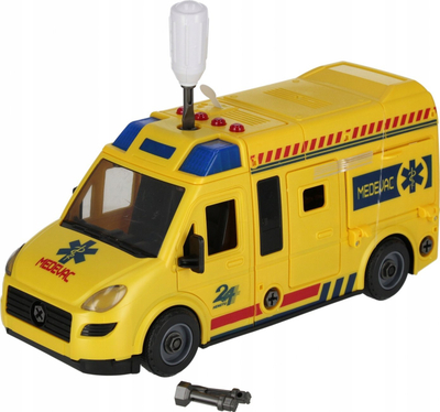 Autoambulancë lodër Mega Creative 544951, montim me kaçavidë, dritë dhe zë, e verdhë