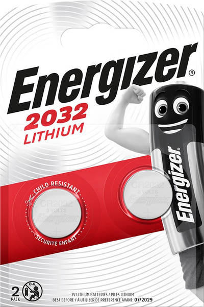 Bateri litium Energizer CR2032, 3V, 210mAh, set 2 copë