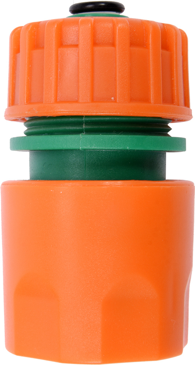 Lidhës shpejtësie për zorrë Flo 89003, 1/2", funksion stop, portokalli