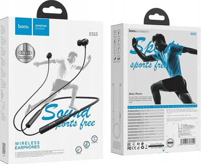 Kufje sportive Bluetooth Hoco ES53, pa tela, me mikrofon, të zeza