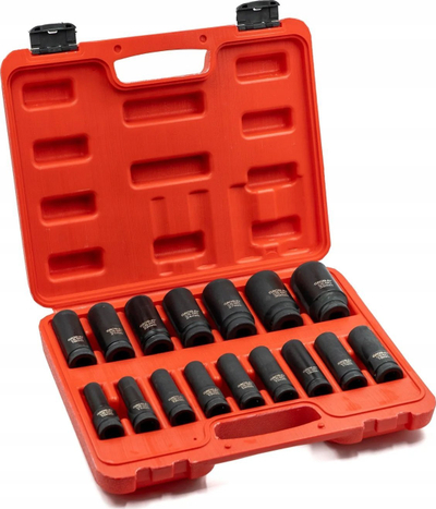 Set çelësa goditës Grosley GR52002, 16 copa, 1/2", i zi