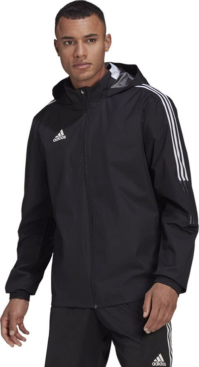 Xhaketë sportive adidas Tiro 21 Allweather GH4466 me kapuç për burra, e zezë