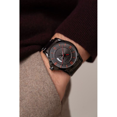 Orë burrash Paul Lorens PL3844B3-1A5-2, quartz, çelik inox, e zezë
