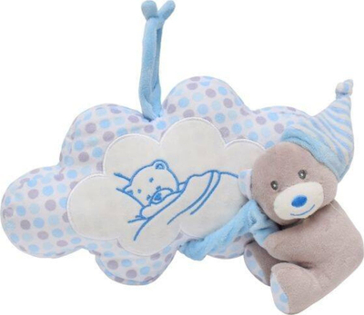 Lodër muzikore Deef Bear With Cloud, me kordon tërheqës, ariush pelushi, rozë