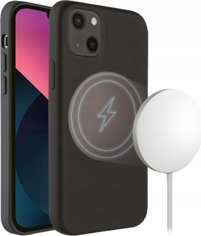 Mbrojtëse telefoni Vivanco Mag Hype për iPhone 13, silikon, MagSafe, e zezë