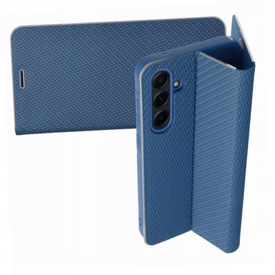 Футрола за книга Vennus Book Carbon за Xiaomi Redmi 14C, со држач, со магнет, црна