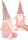 Figurine dekorative Saska Christmas Elf Dwarf Santa, 50cm, rozë