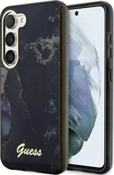 Futrollë telefoni Guess Golden Marble për Samsung Galaxy S23 Plus, hardcase, e zezë