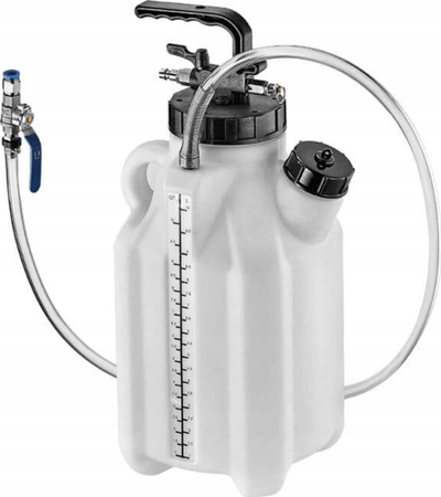 Pompë pneumatike për vaj kambio automatike, 10L, set 13 adapterësh, e bardhë