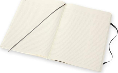 Notes Moleskine Pro A4 me kapak të butë, fletë me vija, i zi