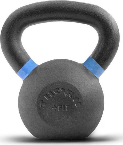 Kettlebell Thorn Fit CC 2.0, 12 kg, леано железо, црн со син ремен