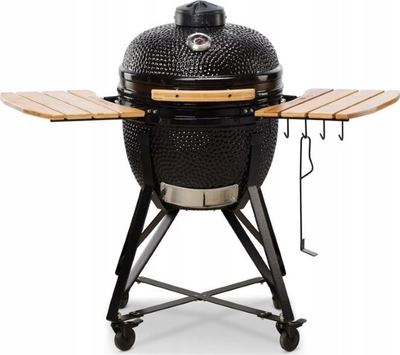 Grill qeramik Kamado BONO Media Classic, 20", BBQ smoker dhe furrë, i zi