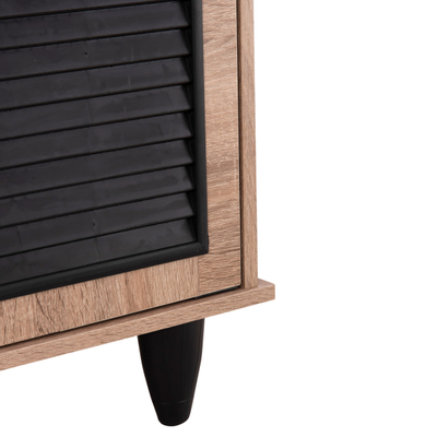 [OUTLET] Raft për këpucë Mckenna 2-dyersh Sonama & e zezë 77×30×69 cm (HM2266.02), zezë