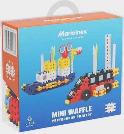 Set lodrash Mini Waffle Vehicles, 140 copa, organizues anije, shumëngjyrësh