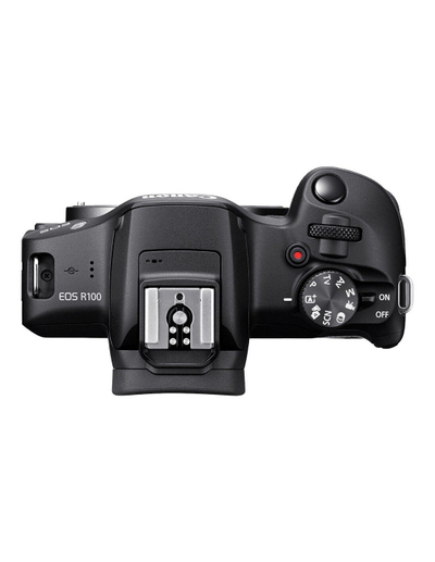Kamerë mirrorless Canon EOS R100, KIT 18-45mm 75-300mm, e zezë
