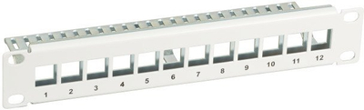 Дистрибутивен панел EFB Elektronik 691826TS, 12 порти, за шкаф 19" 1U, бел
