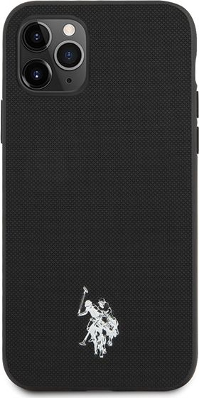 Mbrojtëse telefoni U.S. Polo Assn për iPhone 11 Pro Max, lëkurë PU, e zezë