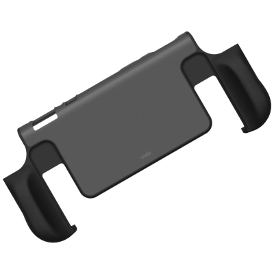 Mbrojtëse konzole Uniq Bytearmor për Nintendo Switch 2, ergonomike, me këmbë mbajtëse, e zezë