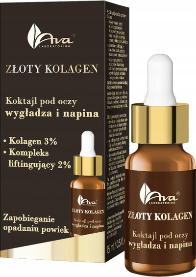 Krem për sy Ava Laboratorium Golden Collagen Eye Cocktail, 15 ml, kundër rrudhave