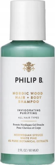 Shampo dhe xhel dushi Philip B Nordic Wood, flokë dhe trup, 60ml