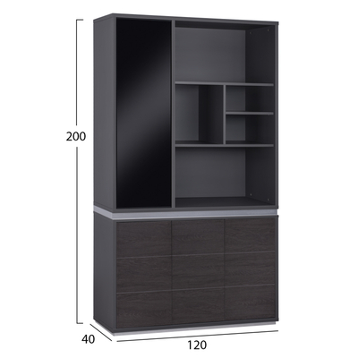 Raft librash profesional HM2091L, 120x40x200 cm, dru rosewood