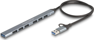 USB hub Delock 7 porta, me USB Type C edhe USB Type A, i zi