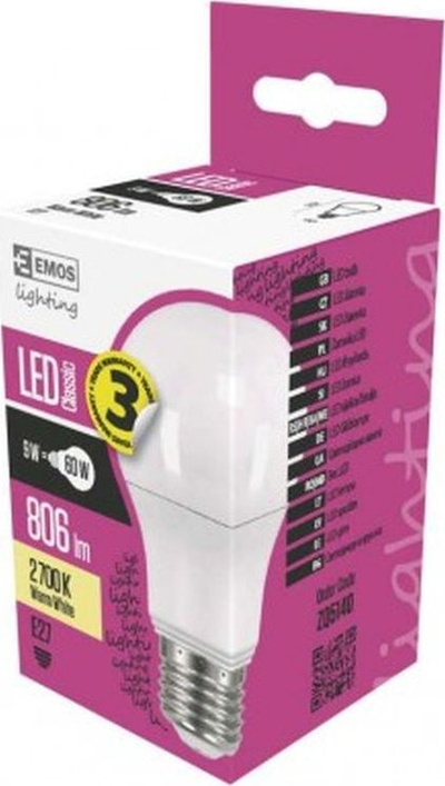 Llampë LED Emos Classic, 9W, E27, dritë e ngrohtë