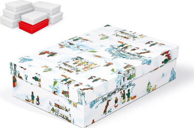 Kuti dhuratash Christmas Gift Box A-V005-CL, 28x18x7cm, karton, me motive festive