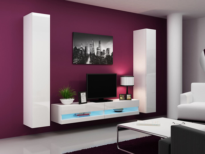 Komodë TV Bed Meble Vigo New, 180 cm, me shkëlqim, e bardhë
